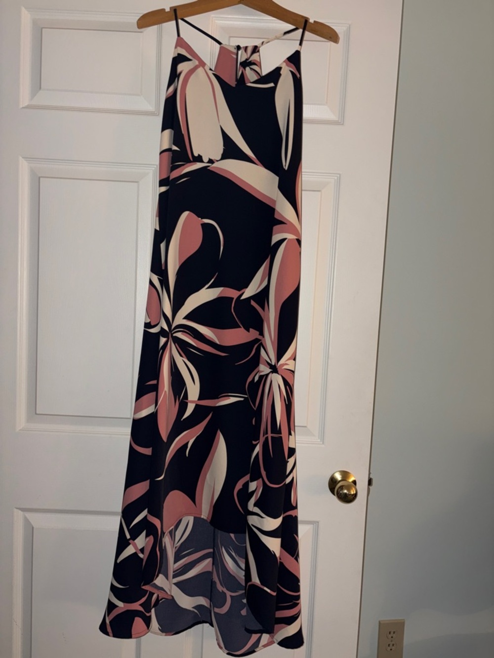 Cynthia Rowley Navy and Blush Floral A-Line Women’s High Low Dress